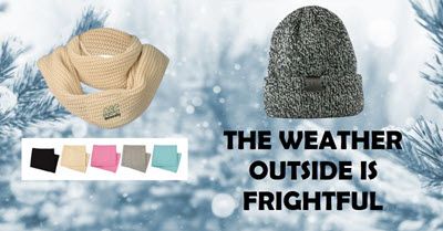 promotional printed winter hats and scarves