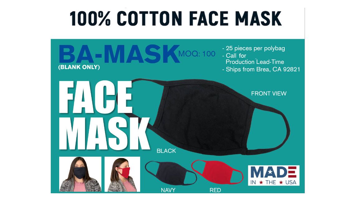 blank Cotton Masks